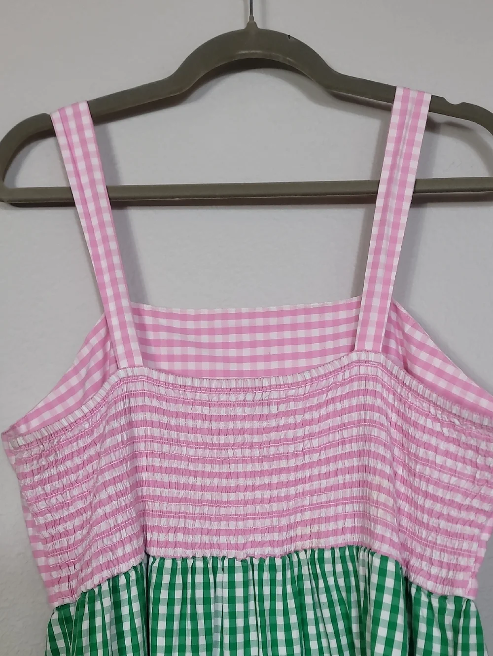 Crown & Ivy Tiered Gingham Maxi Dress Size XL Colorblock Cottagecore Cotton - Picture 8 of 12